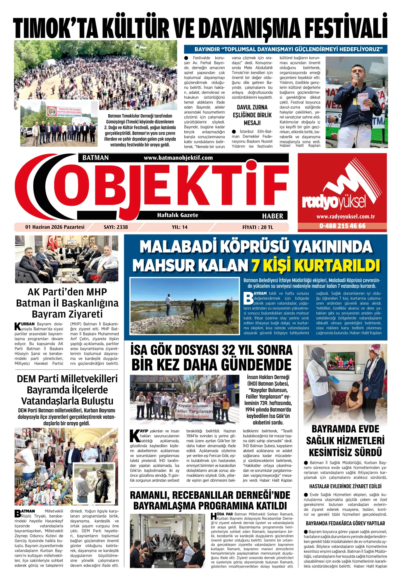 01.06.2026 tarihli sayı, 1. sayfa