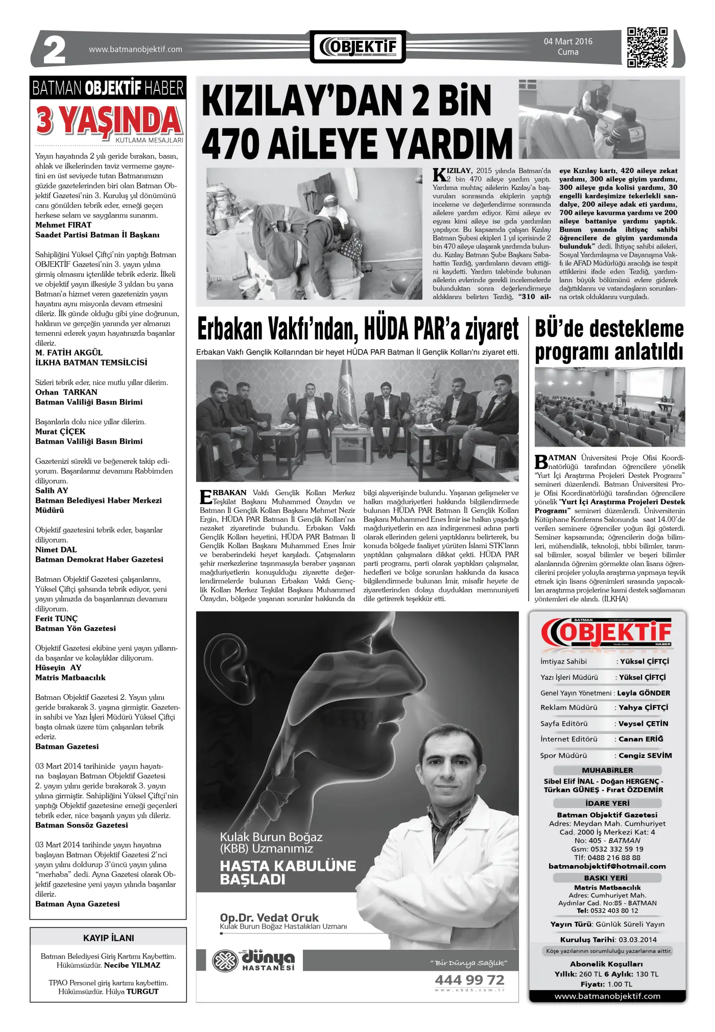 03.03.2016 tarihli sayı, 2. sayfa