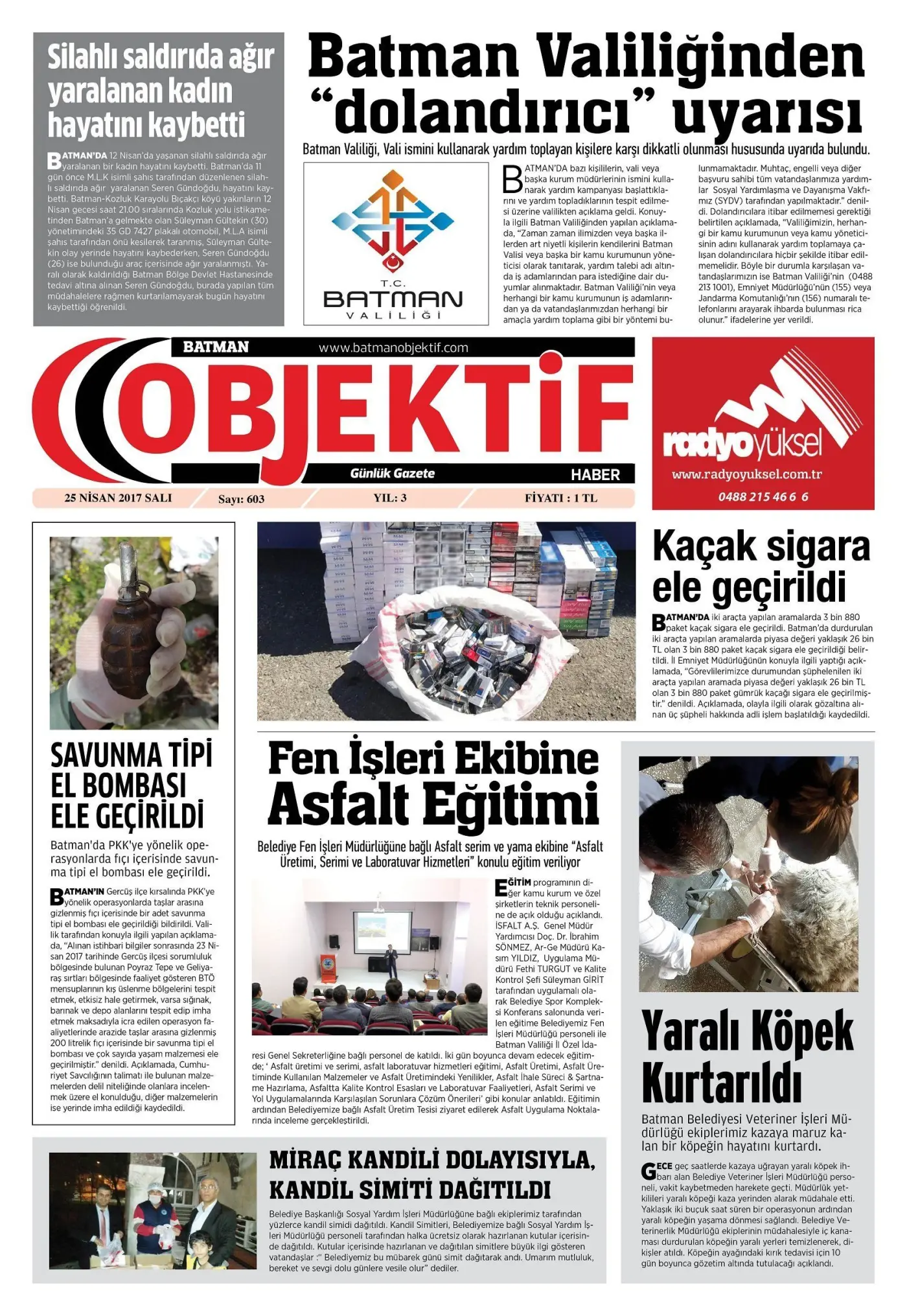24.04.2017 tarihli sayı, 1. sayfa