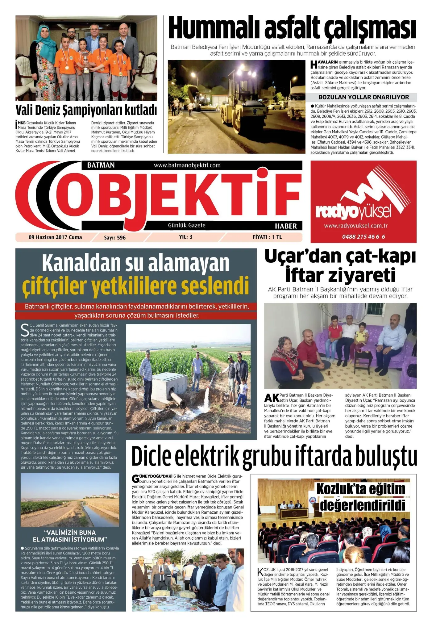 08.06.2017 tarihli sayı, 1. sayfa