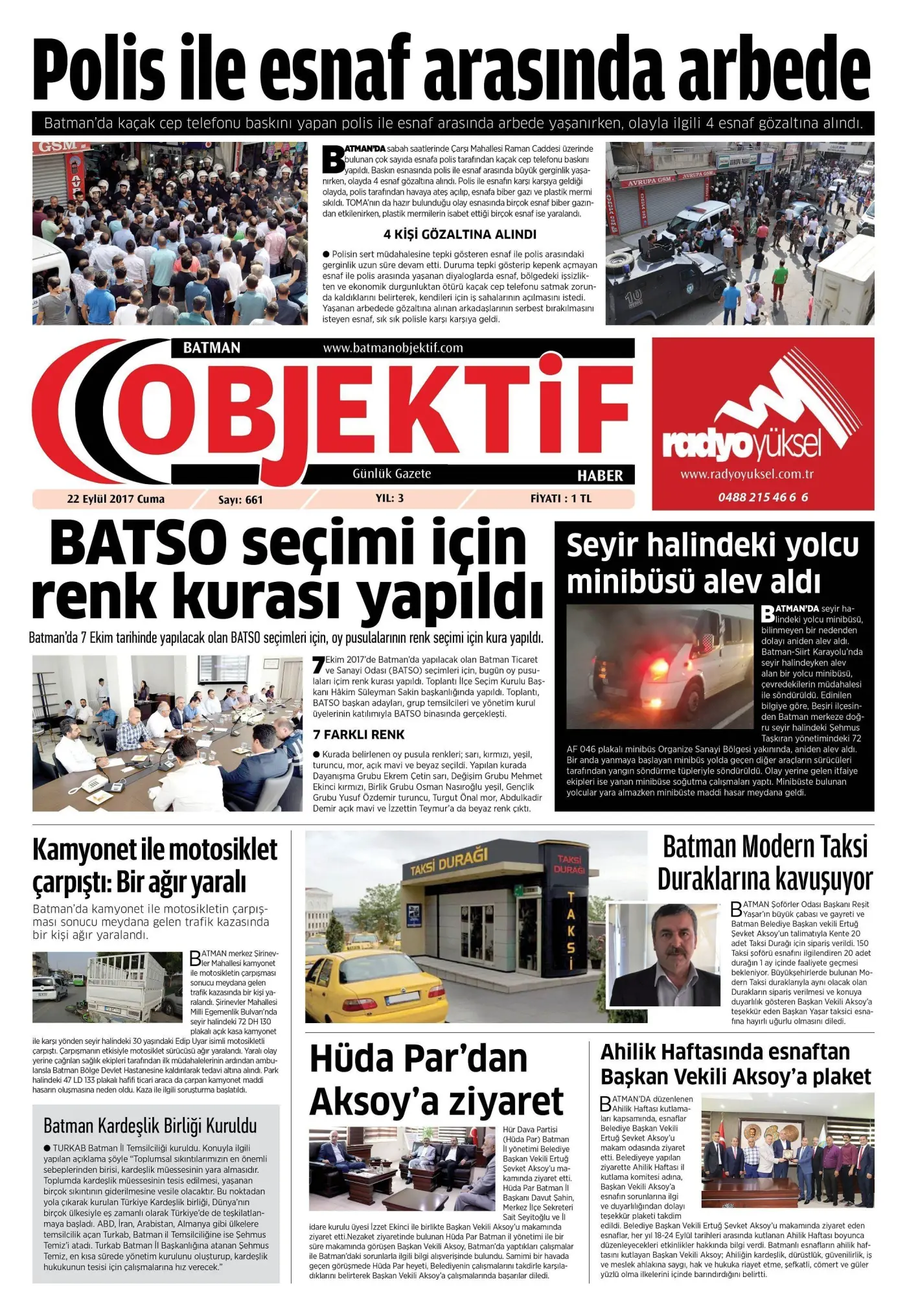 21.09.2017 tarihli sayı, 1. sayfa