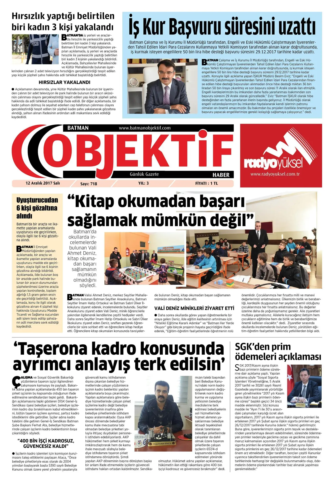12.12.2017 tarihli sayı, 1. sayfa