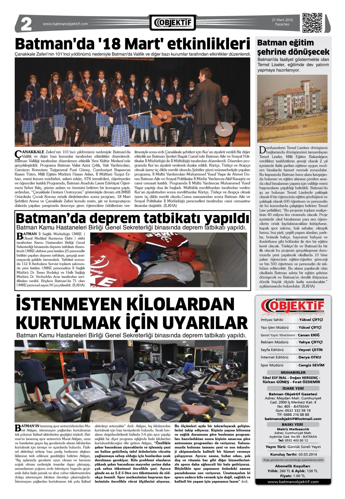 21.03.2016 tarihli sayı, 2. sayfa