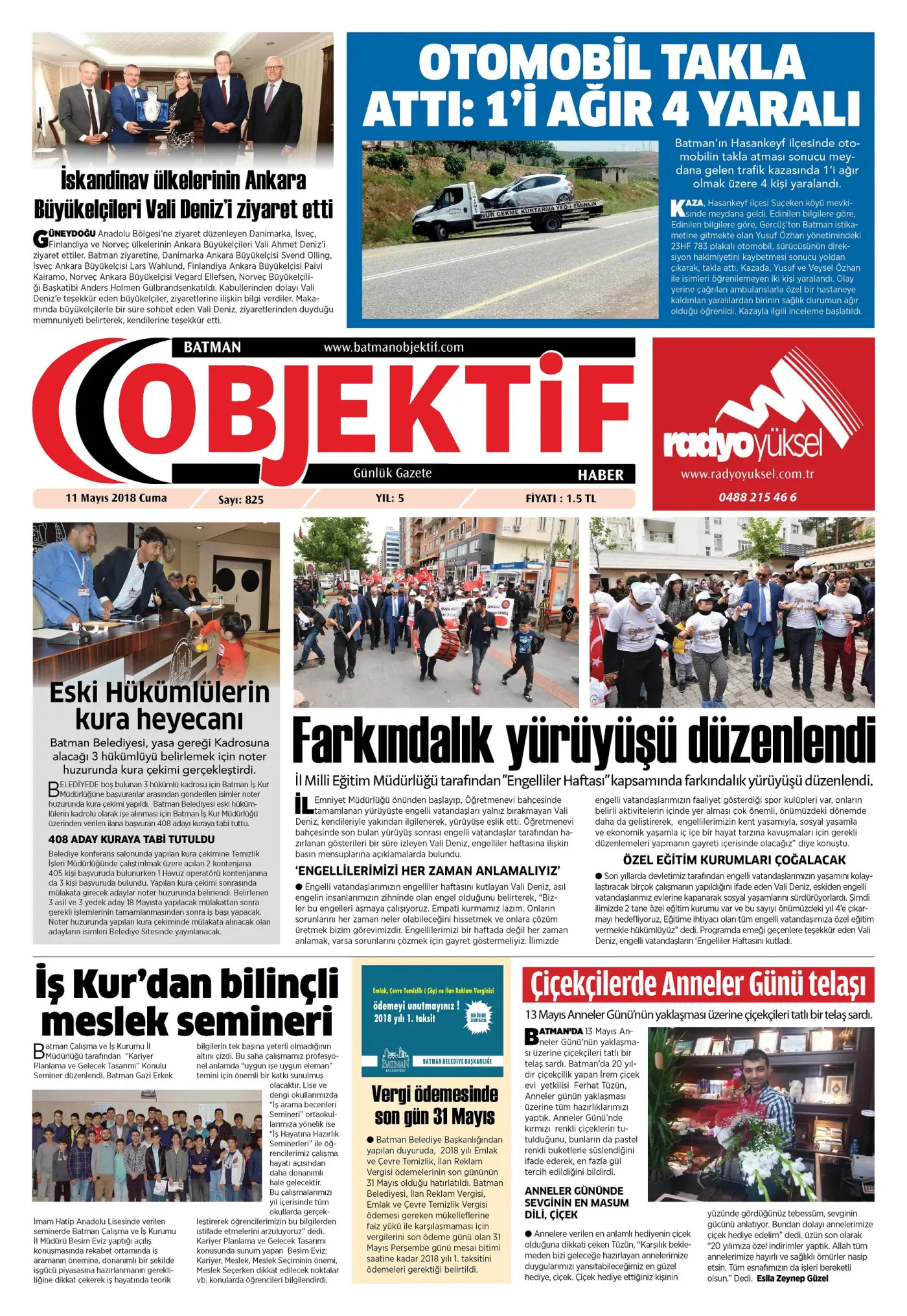 10.05.2018 tarihli sayı, 1. sayfa