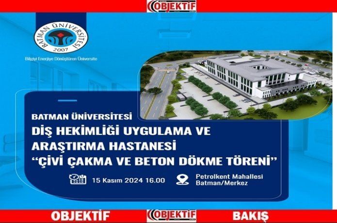 Diş hekimliği inşaatında beton dökme töreni